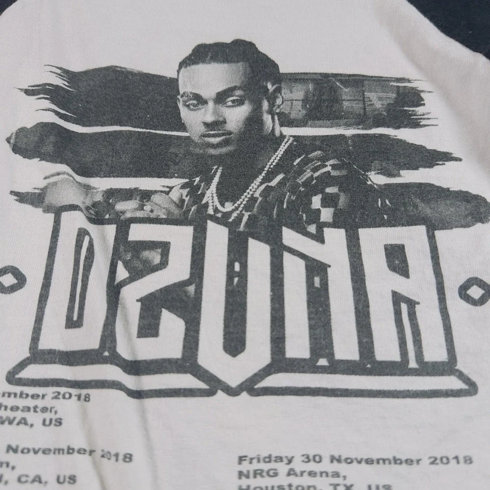 Ozuna T Shirt Men M 3/4 Sleeve Baseball Black 2018 Concert Tour Latin Music